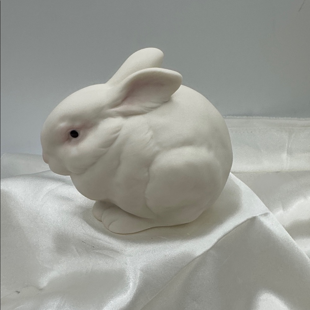 Cybis "Mr. Snowball" porcelain rabbit figurine. Cybis Porcelain Studio, USA.